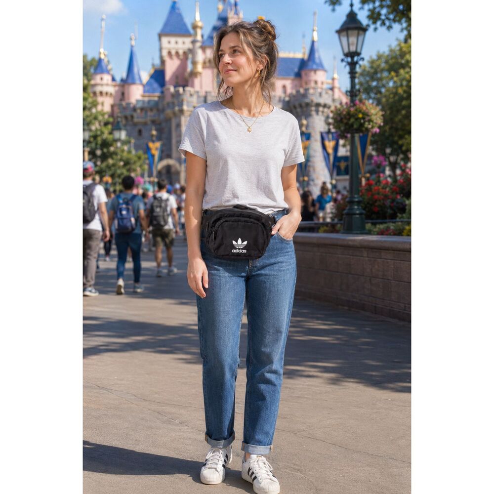 Adidas Originals Black Belt Bag Fanny Pack Trefoil Logo Crossbody